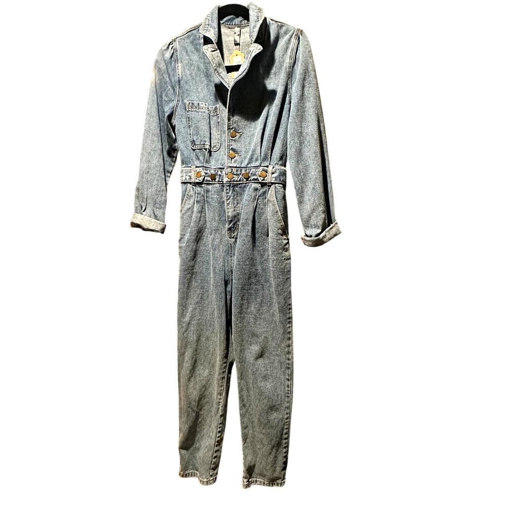 Venti6 – Denim Utility Jumpsuit – Blue – Size Medium